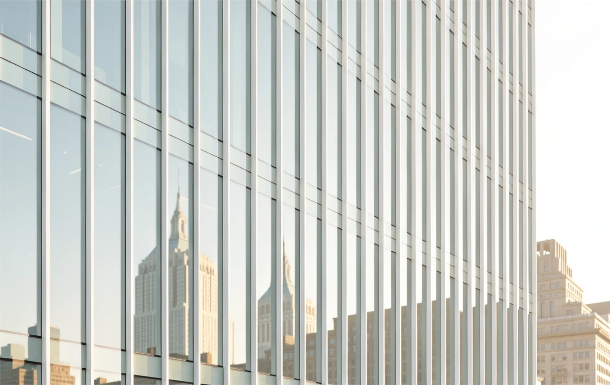 Architectural detail of a financial center